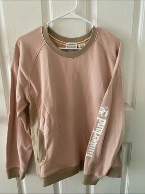 Timberland Dusty Pink Crewneck Sweatshirt with Tan Trim